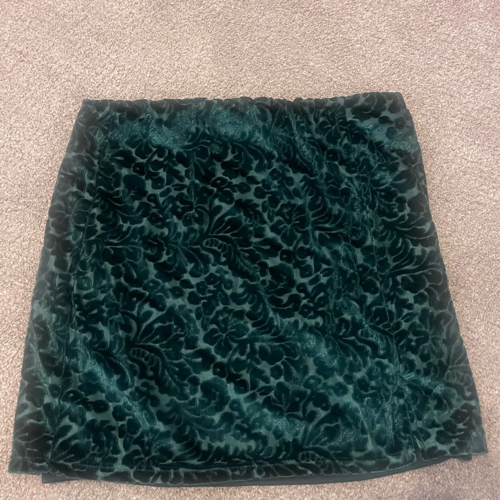 Green Velvet Skirt